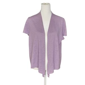 Eileen Fisher Lilac Open Cardigan Linen/cotton Blend Size PL